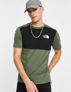 The North Face Mountain Athletic Hybrid T-shirt In Khaki-green