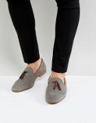 Asos Loafers In Gray Suede With Natural Sole - Gray