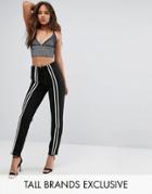 Missguided Tall Contrast Stripe Pant - Black