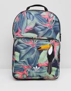 Adidas Originals Backpack In Tropical Print - Multi
