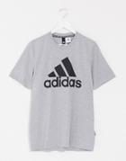 Adidas Training Bos Large Chest Logo T-shirt In Gray-green