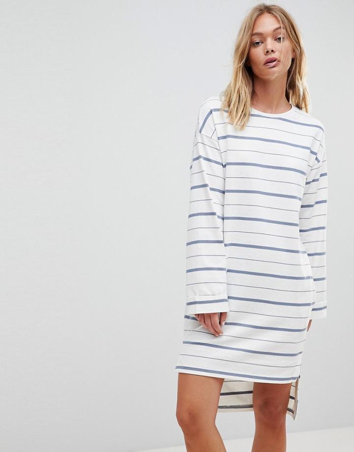 Native Youth Breton Wide Sleeve Dress - Blue