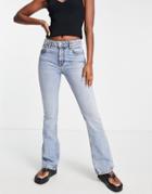 Asos Design Flare Jeans In Light Blue