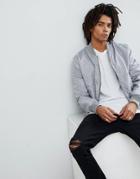 Alpha Industries Ma-1 Tt Nasa Reversible 2 Bomber Jacket Slim Fit In Silver/galaxy Print - Silver