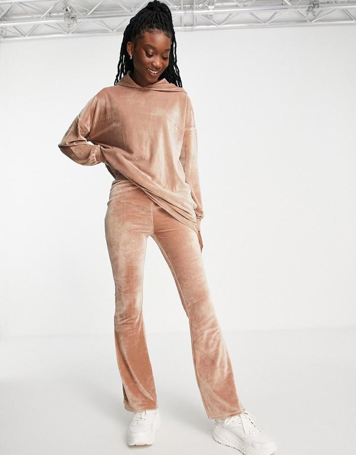 Miss Selfridge Velour Kickflare Pant-brown
