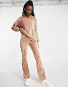 Miss Selfridge Velour Kickflare Pant-brown