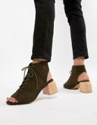 Asos Design Rascal Lace Up Shoe Boots - Green