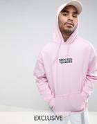 Crooked Tongues Gildan Hoodie In Pink With Logo Print - Pink