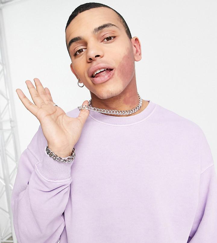 Reclaimed Vintage Inspired Washed Sweatshirt In Lilac-purple