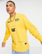Caterpillar Machinery Print Sweatshirt In Yellow