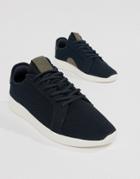 Pull & Bear Knitted Sneaker In Navy - Blue
