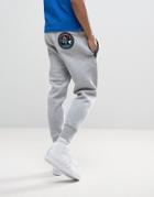Love Moschino Slim Fit Joggers With Back Patch And Zips - Gray