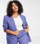 Asos Design Curve Mix & Match Suit Blazer In Indigo Blue