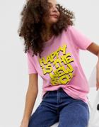 Asos Design T-shirt With Poster Pop Print-multi