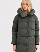 Only Oversized Long Line Padded Coat-black
