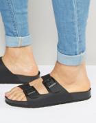 Pull & Bear Double Strap Sandals In Black - Black
