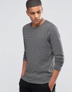 Selected Homme Striped Crew Neck Sweat - Black