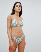 South Beach Tropical Toucan Bikini Set With Tassel Detail - Multi