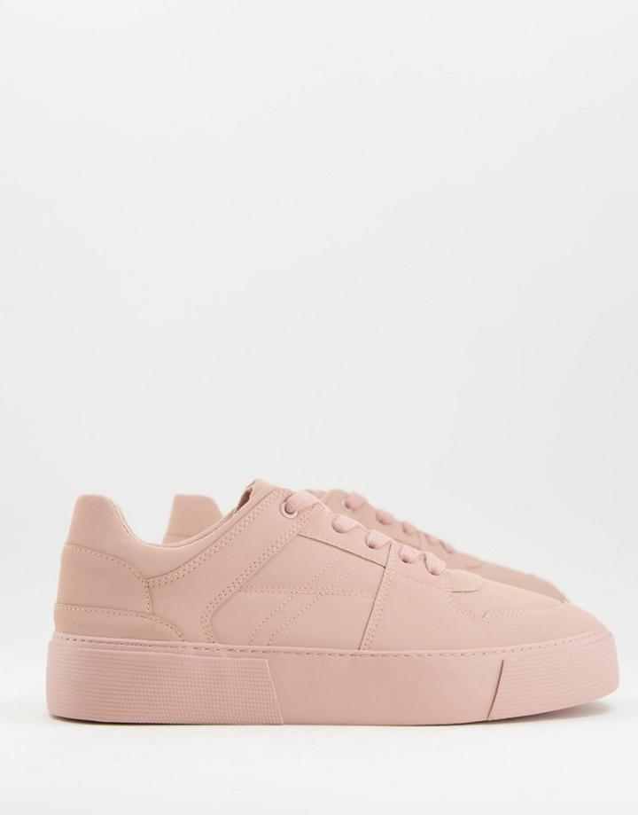Asos Design Sneakers In Pink With Chunky Sole