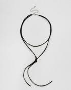 Asos Simple Bolo Choker Necklace - Black