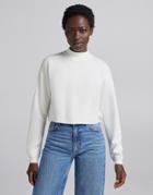 Bershka Round Neck Crop Sweater In White