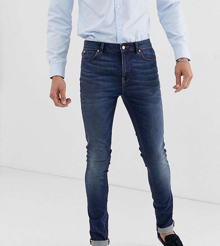 Asos Design Tall Super Skinny Jeans In Dark Wash