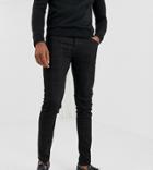Asos Design Tall Smart Skinny Jeans In Black Check