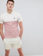 Lyle & Scott Breton Stripe Polo Shirt In White/red - White