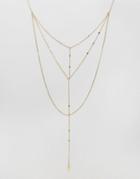 Asos Multirow Triangle Chain Necklace - Gold