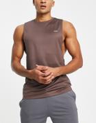Asos 4505 Icon Training Tank Top With Dropped Armhole-brown