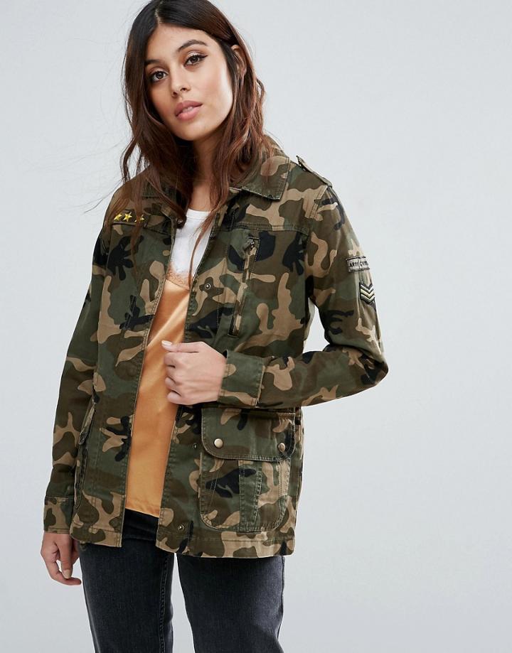Ax Paris Camo Jacket - Green