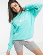 Asos Design Oversized Sweatshirt With Leisure Club Graphic In Green