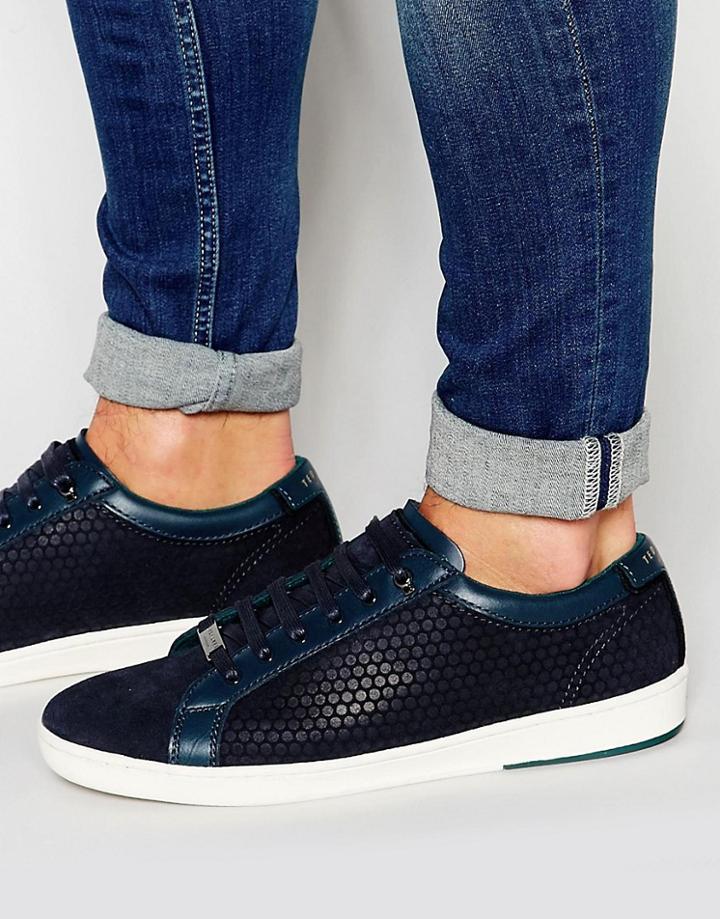 Ted Baker Slowne Suede Trainers - Blue