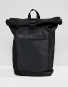 Ben Sherman Roll Top Backpack - Black