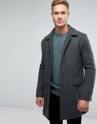 Boss Orange Bodhy Overcoat Textured Weave - Gray