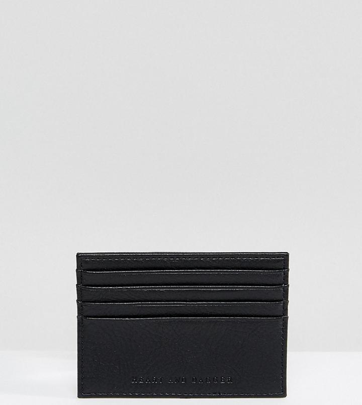 Heart & Dagger Textured Faux Leather Cardholder - Black