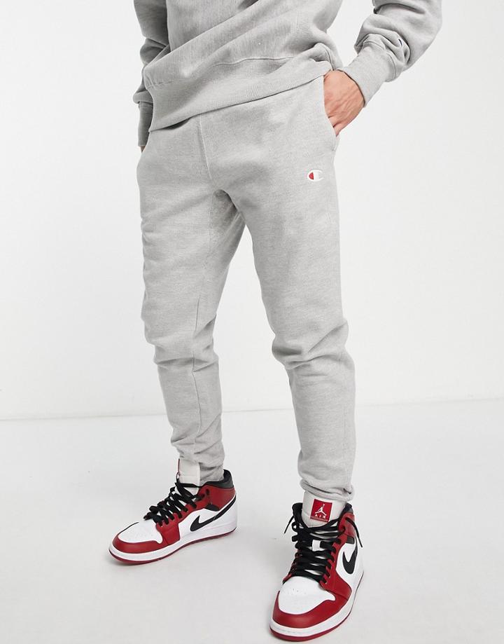 Champion Joggers With Small Logo In Grey-gray