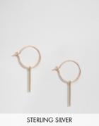 Asos Sterling Silver Rectangle Mixed Metal 12mm Hoop Earrings - Mixed Metal