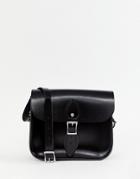 The Leather Satchel Company Single Buckle Medium Cross Body Bag - Black