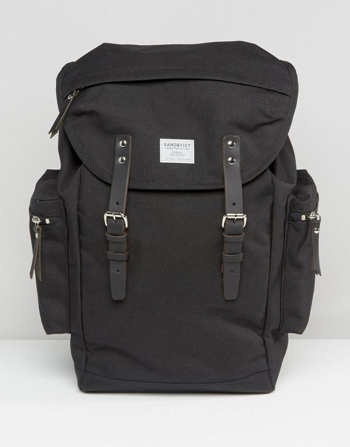 Sandqvist Lars Goran Cordura Backpack In Black - Black