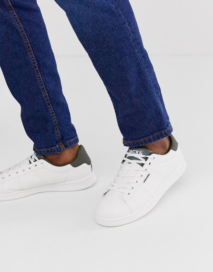 Jack & Jones Sneakers With Contrast Back In Khaki-white