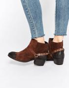 Hudson London Ayelen Brown Suede Ankle Boots - Brown