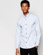 Selected Luca Smart Slim Shirt With Contrast Buttons - Blue