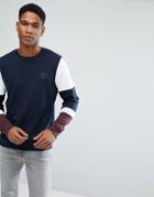 Jack & Jones Core Sweatshirt With Color Block And Branding - Navy