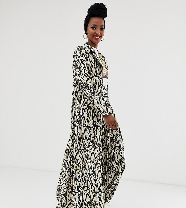 Verona Duster Coat In Leopard Print-brown