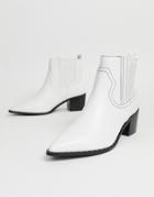 Miss Selfridge Western Boots In White - Black