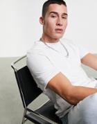 Asos Design Organic Blend T-shirt With Crew Neck In White Heather