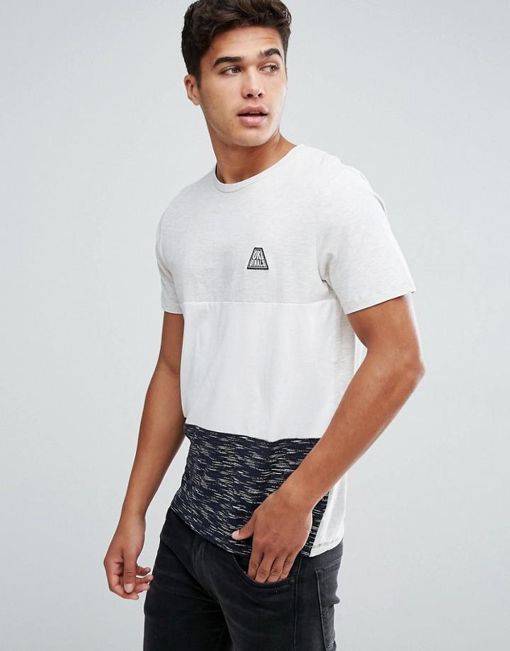 Jack & Jones Originals T-shirt With Block Panel Detail - Gray