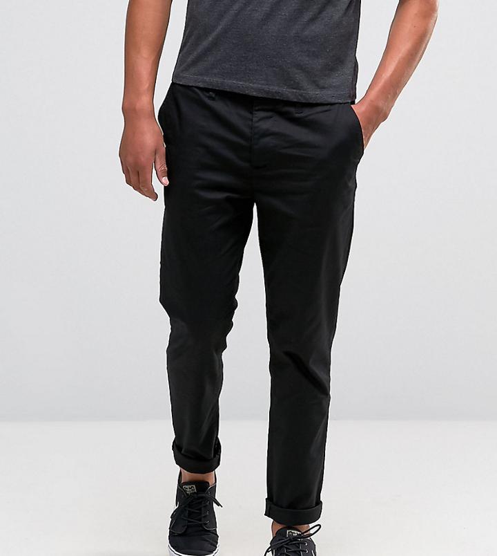 Asos Design Tall Slim Chinos In Black - Black