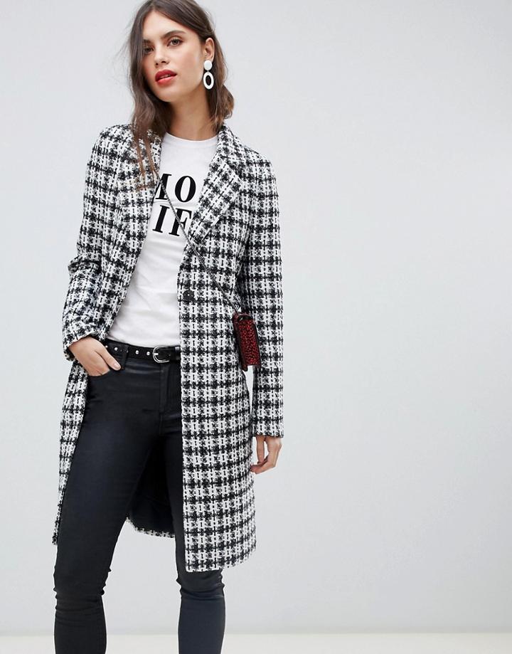 River Island Tailored Coat In Check-multi